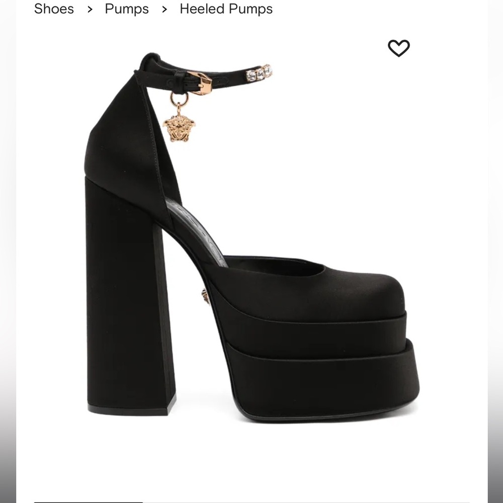 Versace Black Medusa Platform Heels